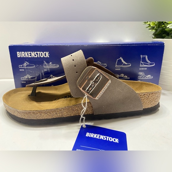 NEW Birkenstock Medina Mocca Birkoflo Leather Thong Slide Sandals Men’s 9,10 - Picture 8 of 11